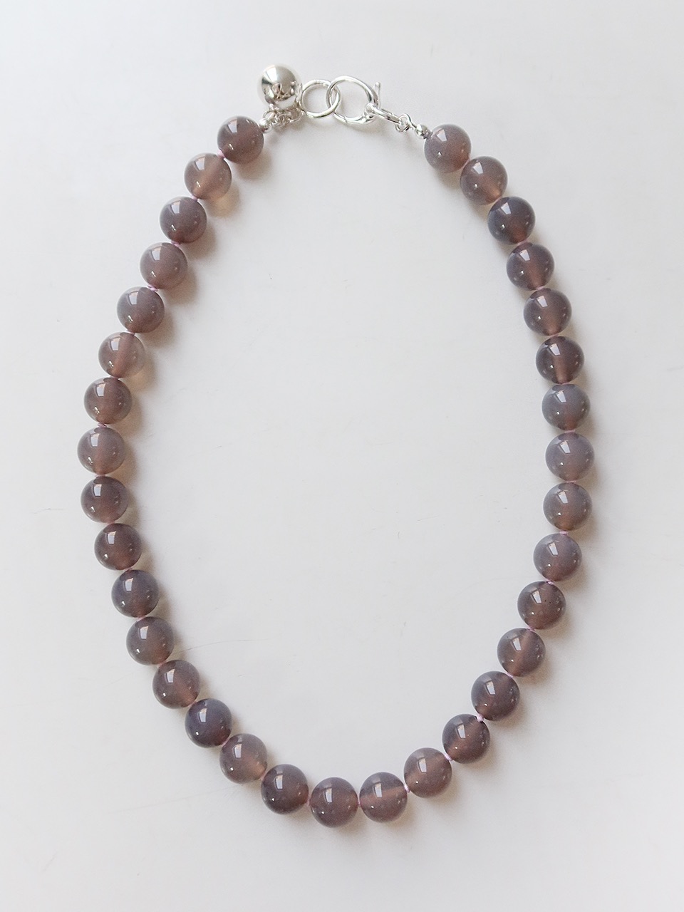 Taupe Gemstone Knot Necklace / 12mm