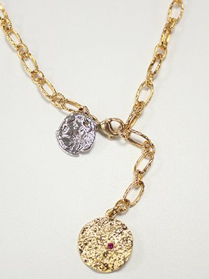 [클리어런스50%] Crinkle pendant necklace [Gold]