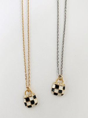 [리퍼브70%] Checkerboard Bag Necklace