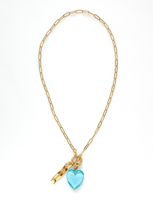 [리퍼브50%] Blue Milk Heart Necklace (2color)