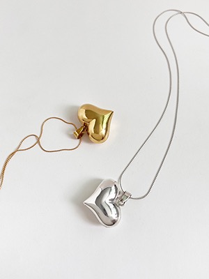 92.5% Chubby Heart Necklace / 2color